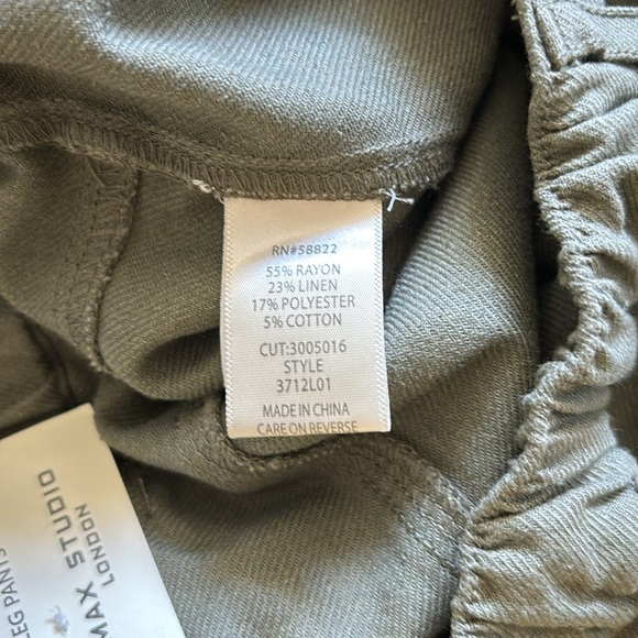 Max Studio Wide Leg Pants Mid Rise Full Length Size Medium Olive‎ Green - Picture 12 of 12